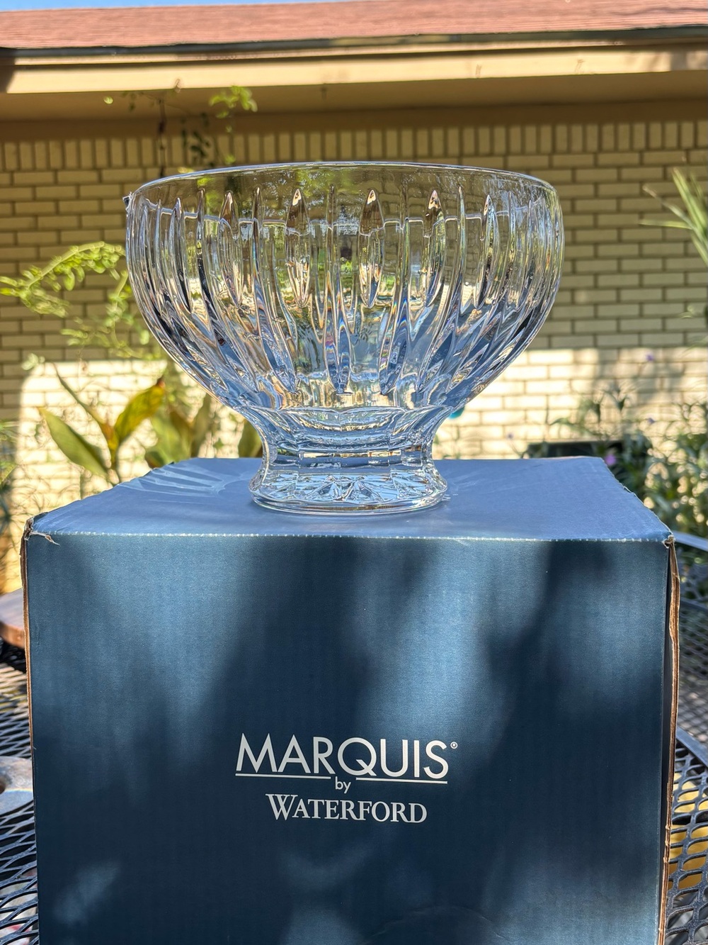 Marquis by Waterford Clear Fluted Crystal Footed 10" Bowl